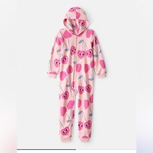 NWT Carter's Girls Cherry Long Sleeve Loose Fit 1-Piece Pajamas